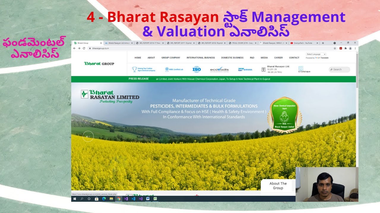 4 - Bharat Rasayan Management and Valuation Analysis||Fundamental Analysis||Telugu