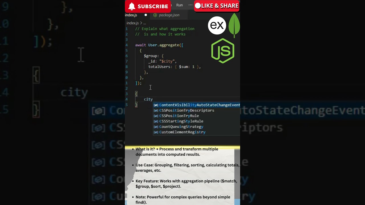 Mongoose Aggregation Explained | Advanced Queries in Node.js | Mongoose Node.js Tutorial