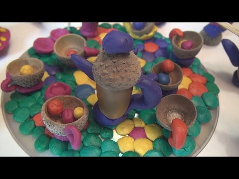 🍂 DIY Уютный осенний декор / Как сделать осеннюю поделку Посудка из пластилина и желудей