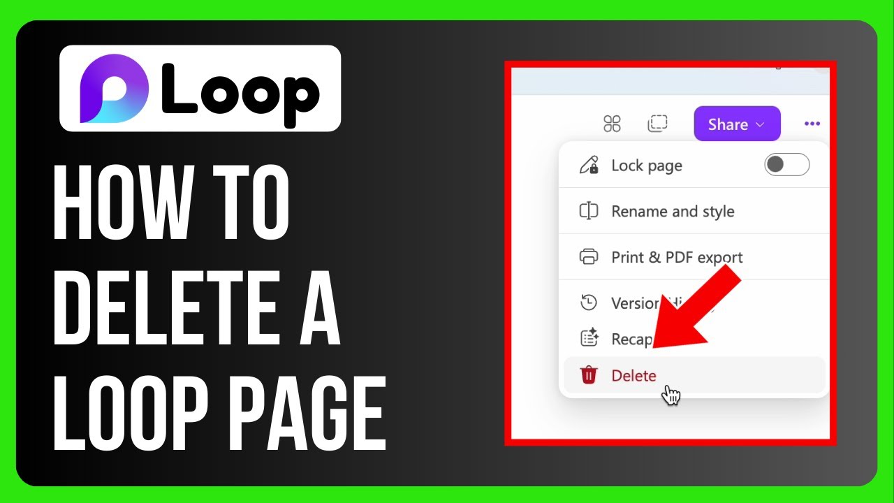 How to Delete a Microsoft Loop Page - YouTube
