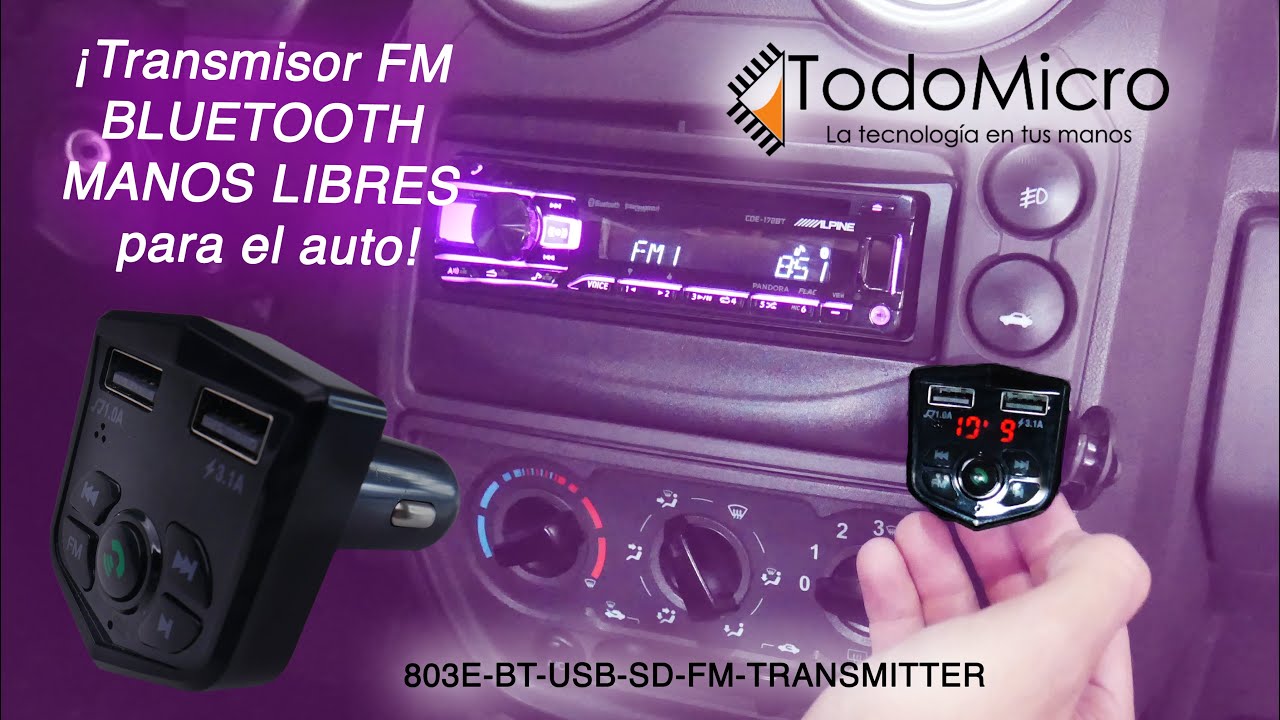 Transmisor FM bluetooth manos libres para auto 