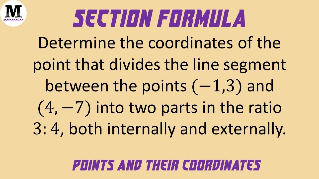 3 | Points And Their Co-ordinates | Section Formula - Worked Out ...