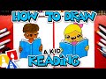 How to draw a kid reading a book