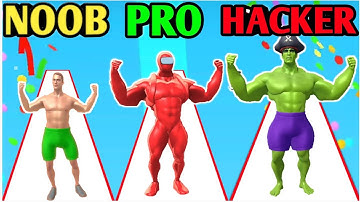 Muscle Rush - Noob vs Pro vs Hacker - Gameplay Walkthrough