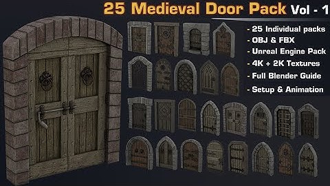 Massive Medieval Door Pack Download Blender & Unreal Engine