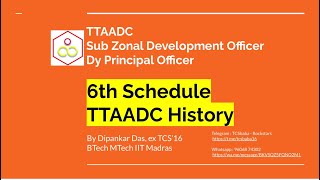 TTAADC Sub Zonal Development Officer | 6th Schedule TTAADC History | Important MCQs