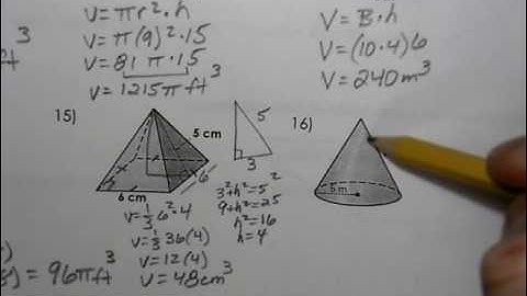 Unit 10 Quiz 1 Review   Volume of Prism, Cylinder, Cone, Sphere, Pyramid