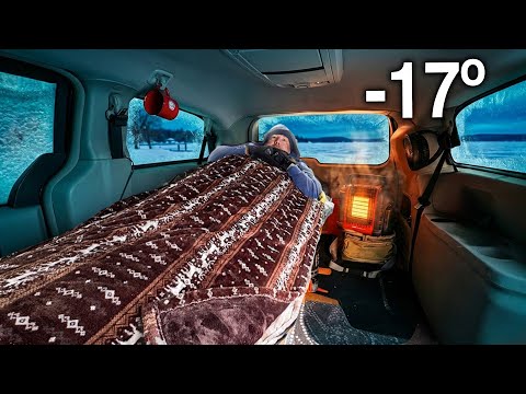 -17º Frozen Car Camping at The Beach • The Town of Waubaushene