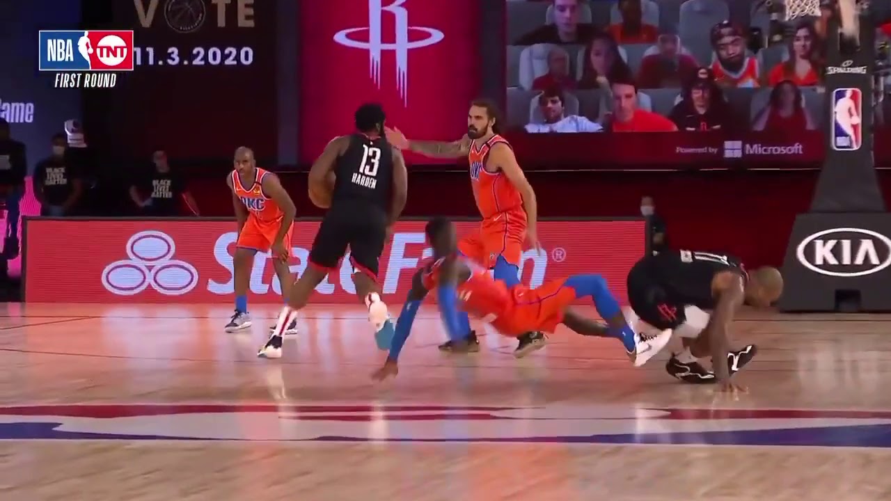 Pj Tucker Headbutts Dennis Schroder Gets Ejected Rockets Vs Thunder Round 1 Youtube