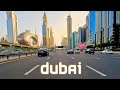 Dubai - 4K Driving Downtown | Sheikh Zayed Road, Burj Khalifa, Skyscraper 🇦🇪