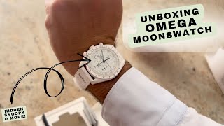 SWATCH x OMEGA  BANDS   Snoopy White Moonswatch  The Fashion Try On