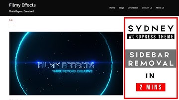 How to Remove the SIDEBAR of SYDNEY (Wordpress Theme) - Solved