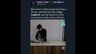 More than 4 million people are watching Jungkook washing dishes