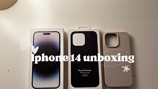 Iphone 14 pro max space black aesthetic unboxing | ASMR + cute accessories.