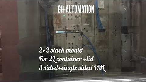 GH-IML (In-Mold-Labeling) 2 tub + 2 lid stack Mold IML In customer factory