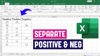 Separate Positive and Negative Numbers in Excel