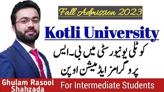 University of Kotli Fall Admission 2023 | کوٹلی یونیورسٹی
