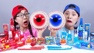 Red Dessert VS Blue Dessert Mukbang DONA