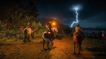 ⛈️Horse Ride Through Rain &Thunderstorms with Arthur, Dutch, and John | Red Dead Redemption 2 ASMR