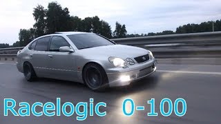 Lexus GS 300 Swap 2JZ GTE Single Turbo и Toyota Aristo V300 2JZ GTE twin turbo   0-100 Racelogic