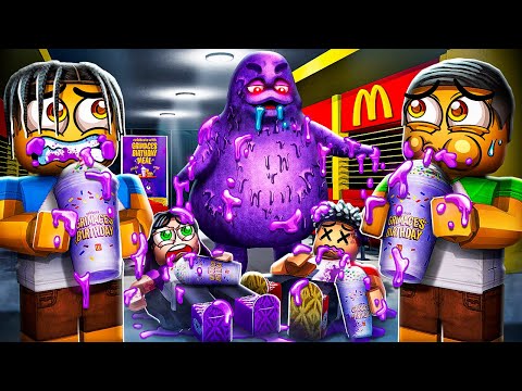 DON'T DRINK THE GRIMACE SHAKE IN ROBLOX WITH THE PRINCE FAMILY CLUBHOUSE