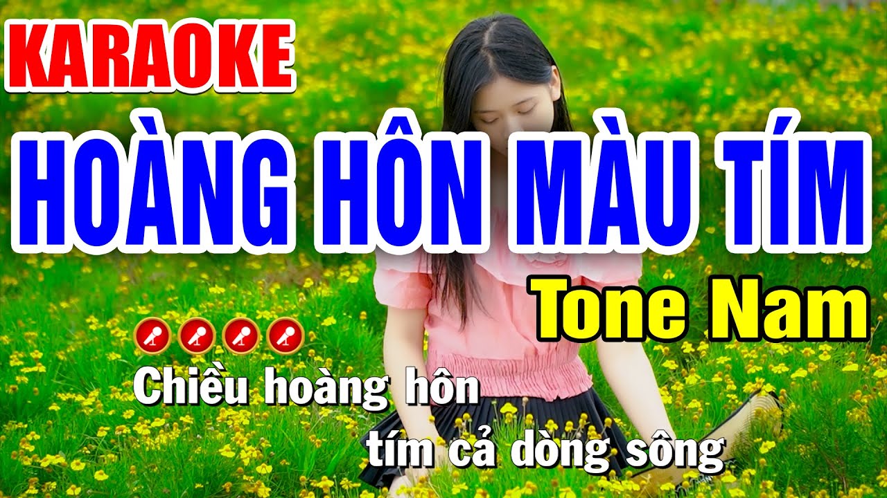 HOÀNG HÔN MÀU TÍM Karaoke Tone Nam | Tình Trần Karaoke