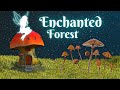 🍄 Enchanted Mushroom Forest, Cricket Sounds and Twinkling Stars, Ambiance For Sleeping - 8 Hours