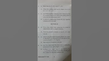 HPU MSC MATH 2ND SEMESTER QUESTION PAPER 2025 FIELD THEORY