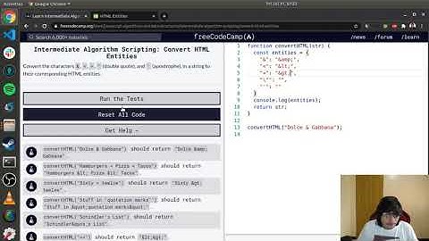 HTML Entities | Intermediate Algorithm Scripting | Free Code Camp