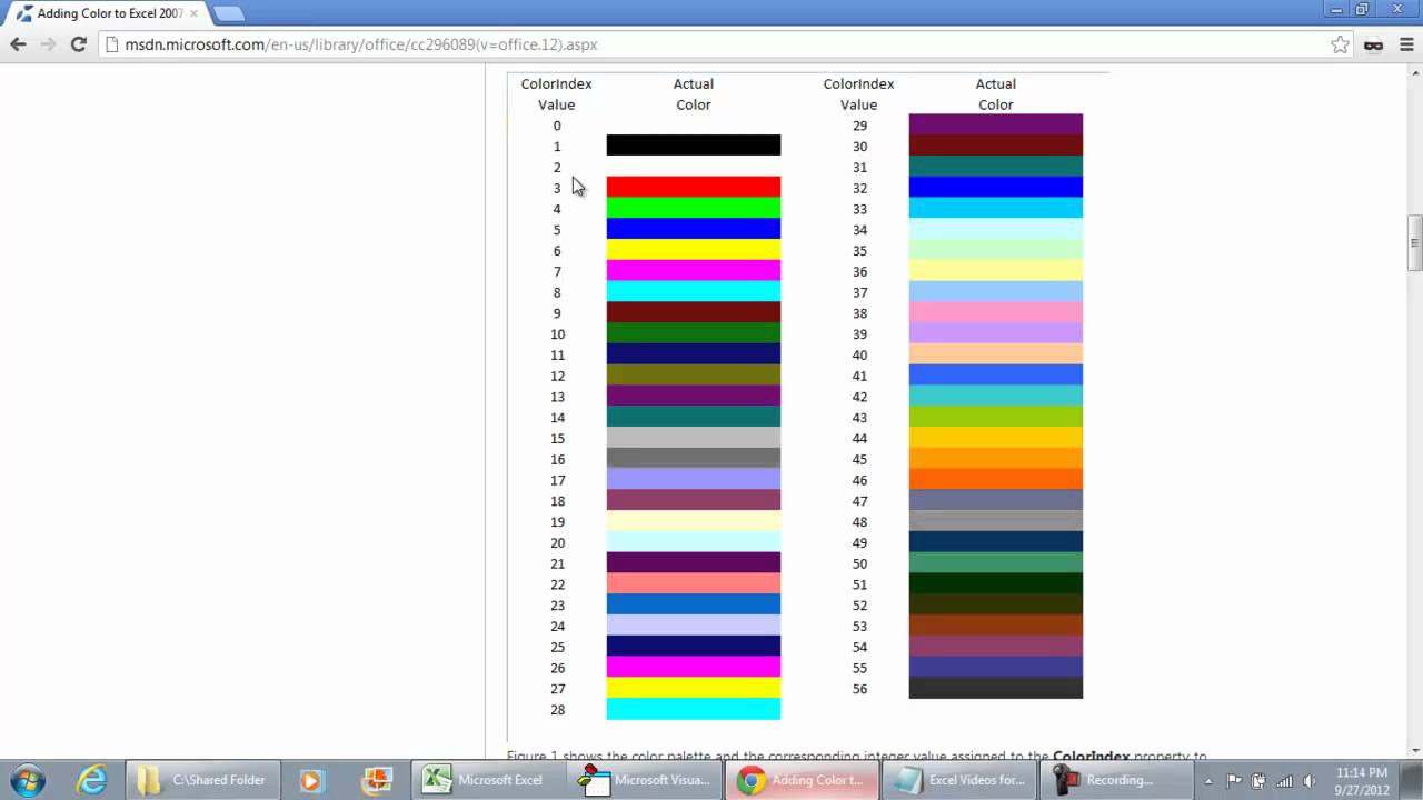 Changing Gridlines Color using Color Index in Excel 2010 with - YouTube