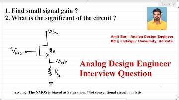 Find the small signal gain_ Non conventional Circuit Analysis