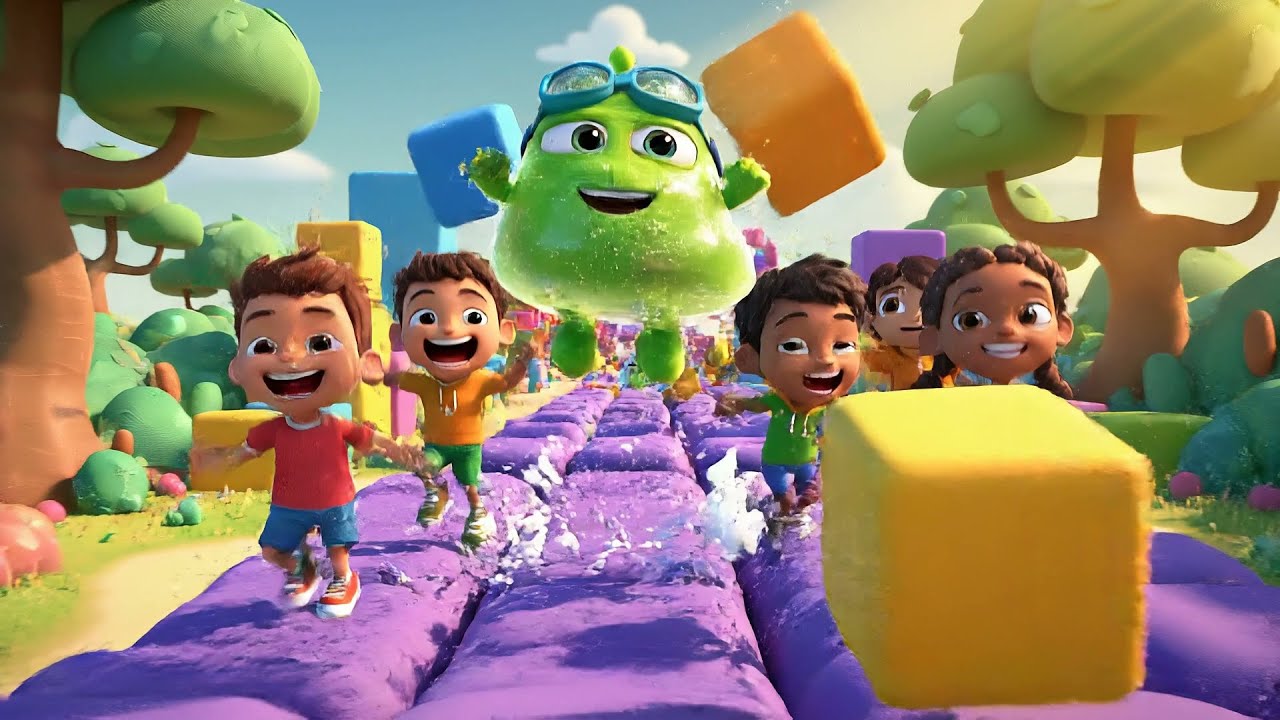 Fall Guys Jelly Racer Launched Off a Spinner | Kids Songs & Nursery Rhymes