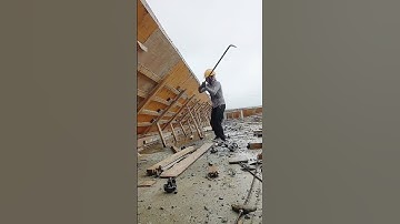 Demolition process of concrete wall wood formwork #smartwork #shortvideo