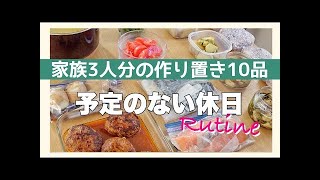 【作り置き】家族3人分の簡単作り置きレシピ10品【料理音／routine／生活音】