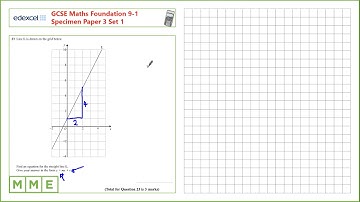 GCSE Maths EDEXCEL Specimen Set 1 Foundation     Paper 3   Q23 Straight line graphs