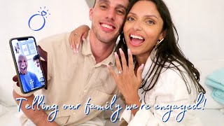 TELLING OUR FAMILY AND FRIENDS WE'RE ENGAGED! *emotional* (Santorini Vlog)