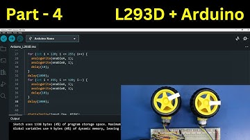 Драйвер двигателя L293D с Arduino. Управление двигателями постоянного тока. H-мост Arduino. Часть 4.