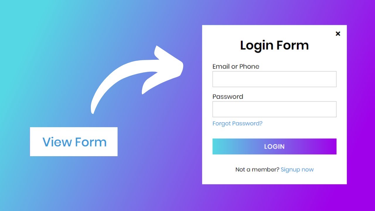 Popup Login Form Design In Html And Css