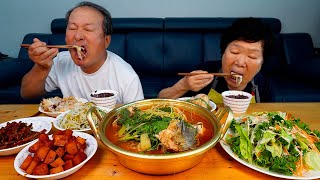 얼큰한 물메기탕과 마늘종무침, 숙주나물 무침, 감자볶음 까지 정갈한 집밥 한 상! (Korean homemade foods) 요리&먹방!! - Mukbang eating show