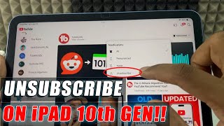 how to remove youtube subscriptions on ipad 10th generation?