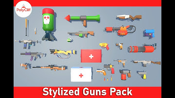 Low Poly Stylized guns pack.