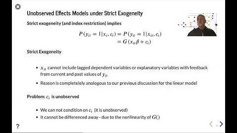 Binary response for panel data 2 -  static models with unobserved effects