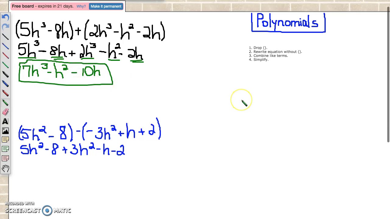 Simplifying Polynomials - YouTube