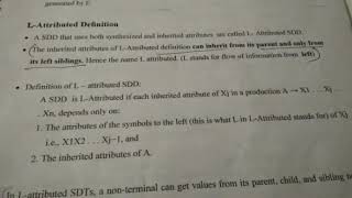 Compiler Design Module4  - L Attributed SDD