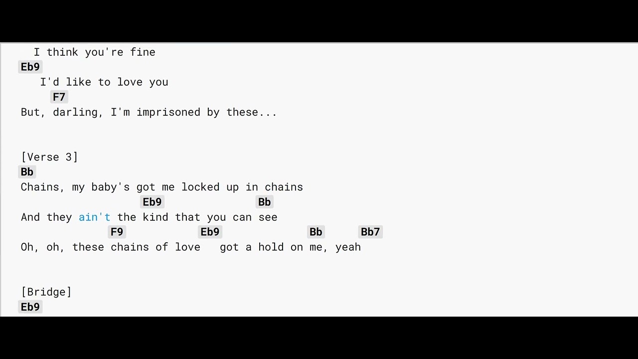 Chains Official by The Beatles / lyrics / Chords / Karaoke YouTube