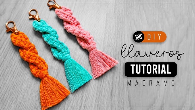 DIY LLAVERO en MACRAMÉ (paso a paso) PRINCIPIANTES  DIY Macrame Keychains  Tutorial for Beginners 