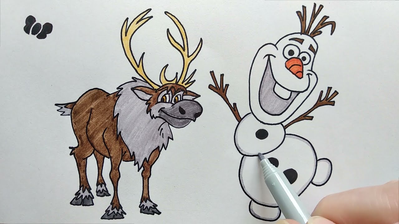 9 Frozen Olaf E Sven Disegnare E Colorare Frozen Per Bambini Babydona Youtube