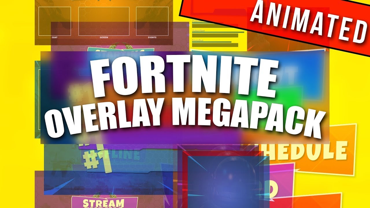 fortnite animated overlay mega pack twitch youtube mixer - fortnite twitch overlays free