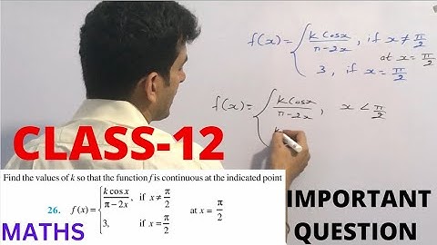 Let `f(x)=kcosx/(pi-2x)`, if `x is not equal pi/2`, `3`, if `x=pi/2`, then find the value of `k` so