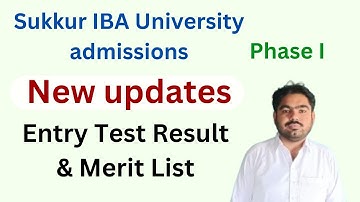 sukkur iba university entry test result and merit list  #sukkuriba